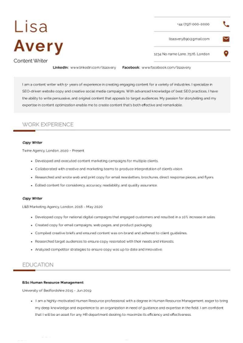 annie CV template