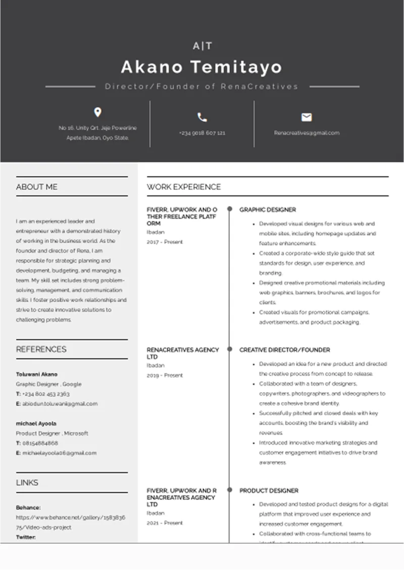 eren CV template