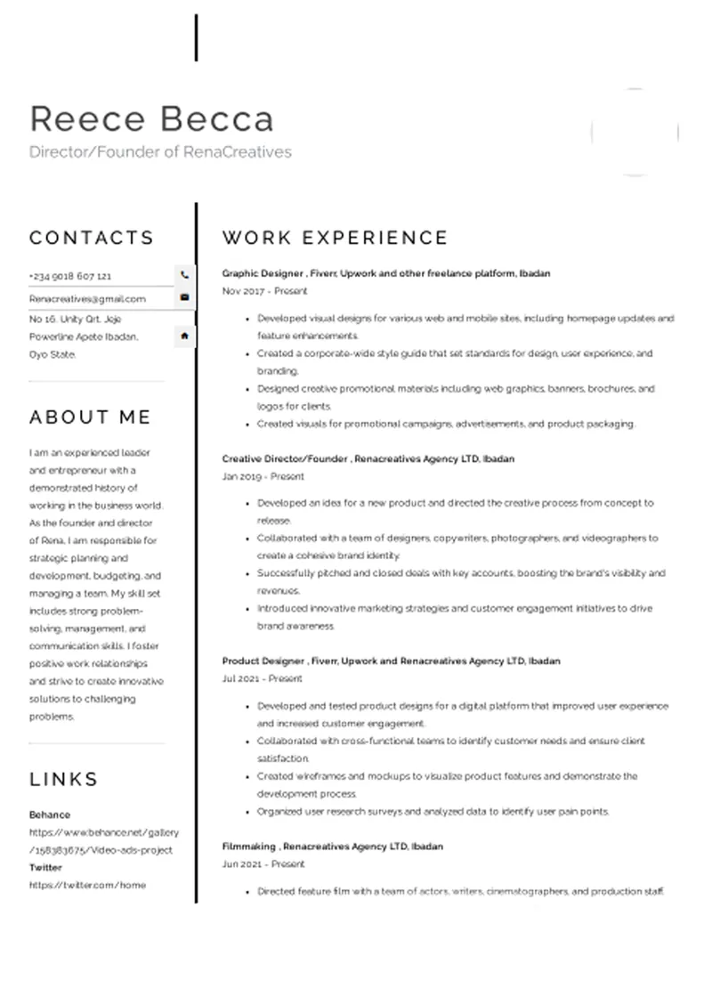 erwin CV template