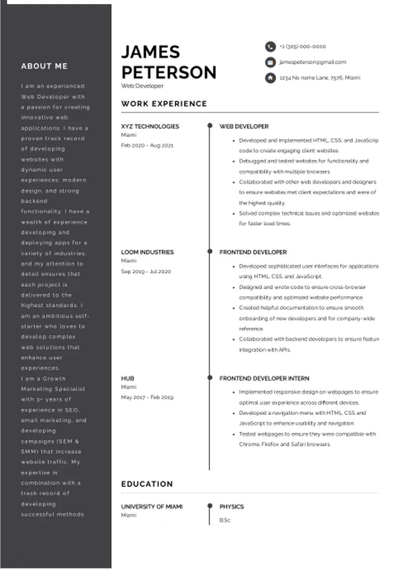 hange CV template